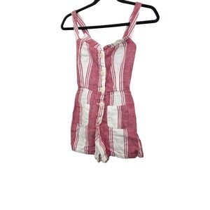 Reformation Red & White Striped Button-Front‎ Festival Vacation Romper Size 0